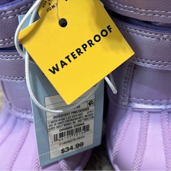 Cat & Jack Lavender Purple Winter Snow Boots with Faux Fur Lining size 6 NWT - Picture 9 of 9